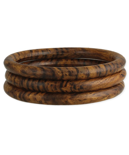 Natural Wood Bangle Set