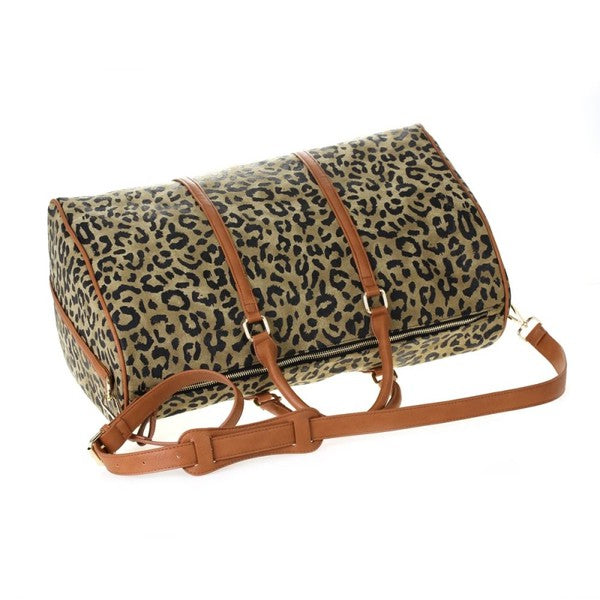 Ava Leopard Getaway Weekender Bag Tote Travel