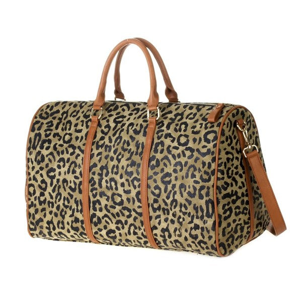 Ava Leopard Getaway Weekender Bag Tote Travel