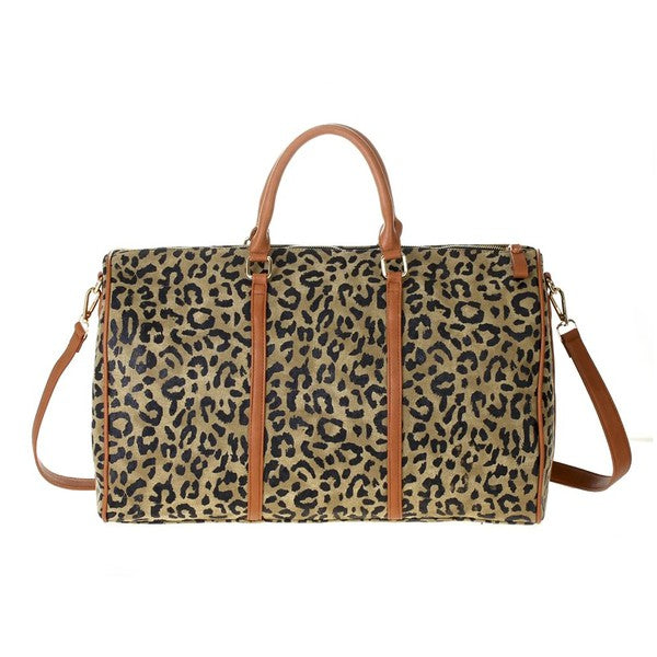 Ava Leopard Getaway Weekender Bag Tote Travel