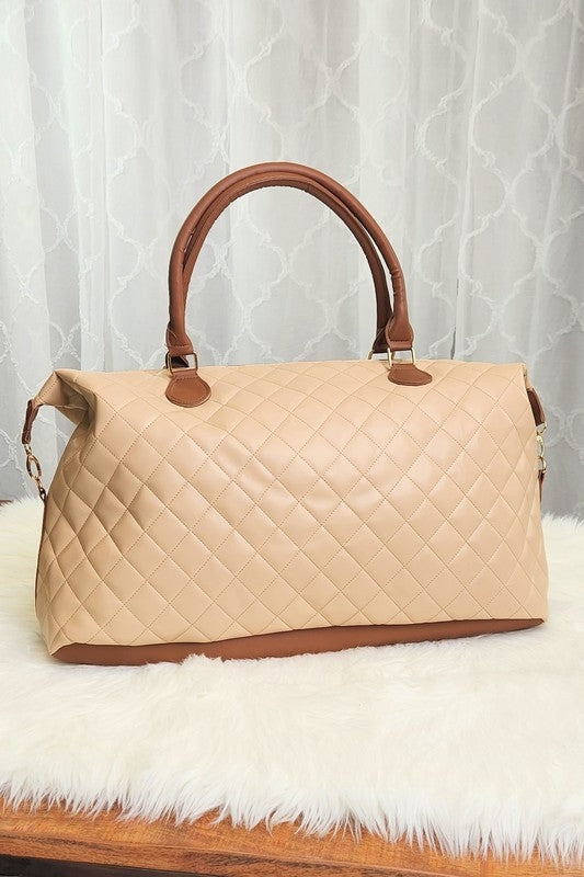 Quilted Lux Designer Weekender Travel Bag