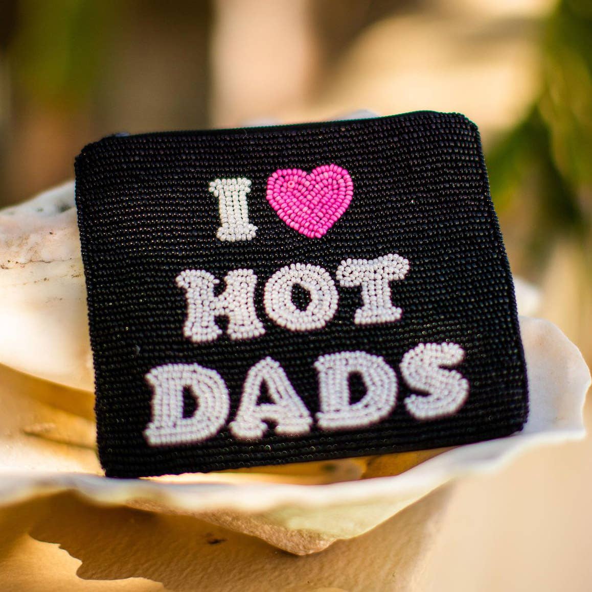 I 🩷 Hot Dads Beaded Coin Purse