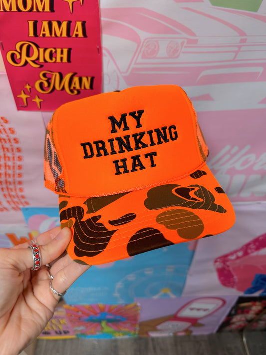 My Drinking Hat Orange Camo Hat